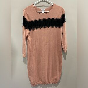 Bar III mini dress half sleeve black lace detailing